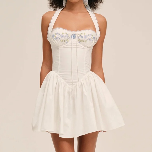 For Love And Lemons Dresses & Skirts - for love & lemons tea time poplin bustier mini dress white size S NWT